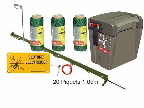 Clôture électrique à pile pour chien piquets 105cm en kit complet sur  cloturelec